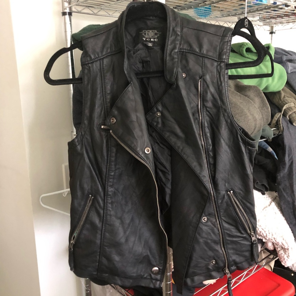 Faux Moto leather vest